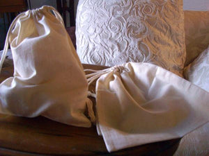 12 Large 10" Cotton Drawstring Bags