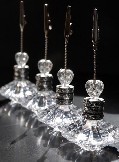 4 crystal place card table number holders