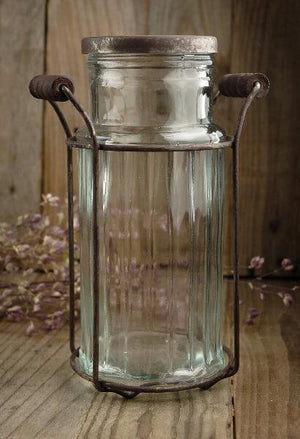 glass vase with flower lid 7 5