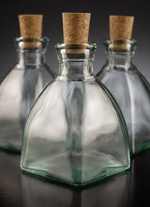 cork top 4in diamond shaped glass bottles 6 8oz