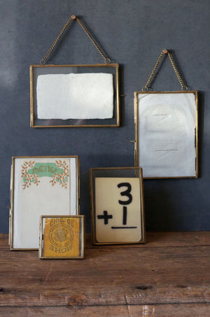 Double Glass Brass & Glass Picture Frame 4x6in
