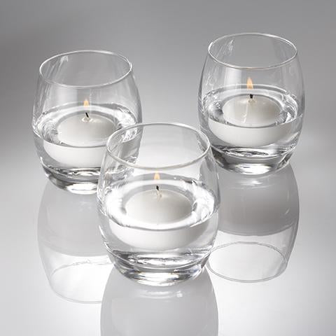 Eastland Grande Hurricane Holders & Richland Floating Candles 2" Set of 72