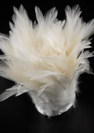 White Rooster Feather Hackle 5" x 2yds