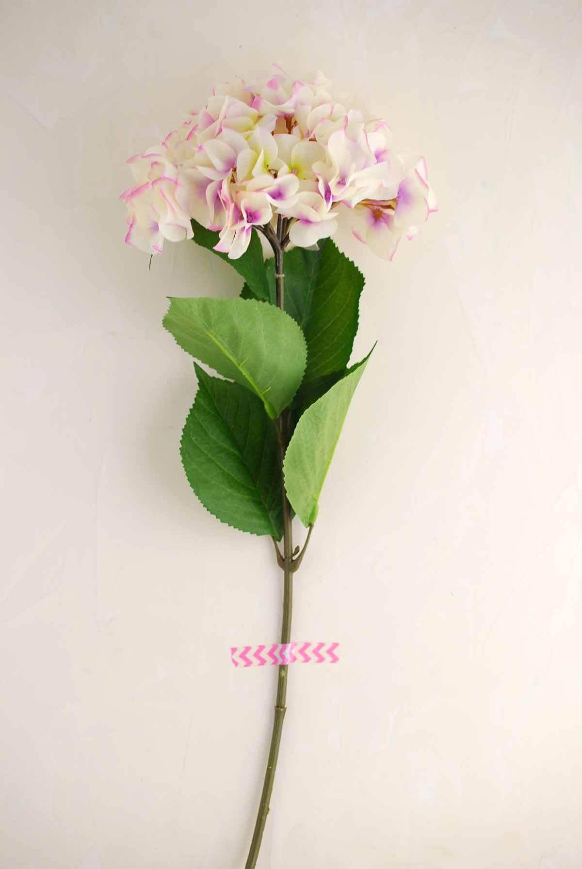 Silk Cream & Lavender Hydrangea Spray  with 8in Bloom
