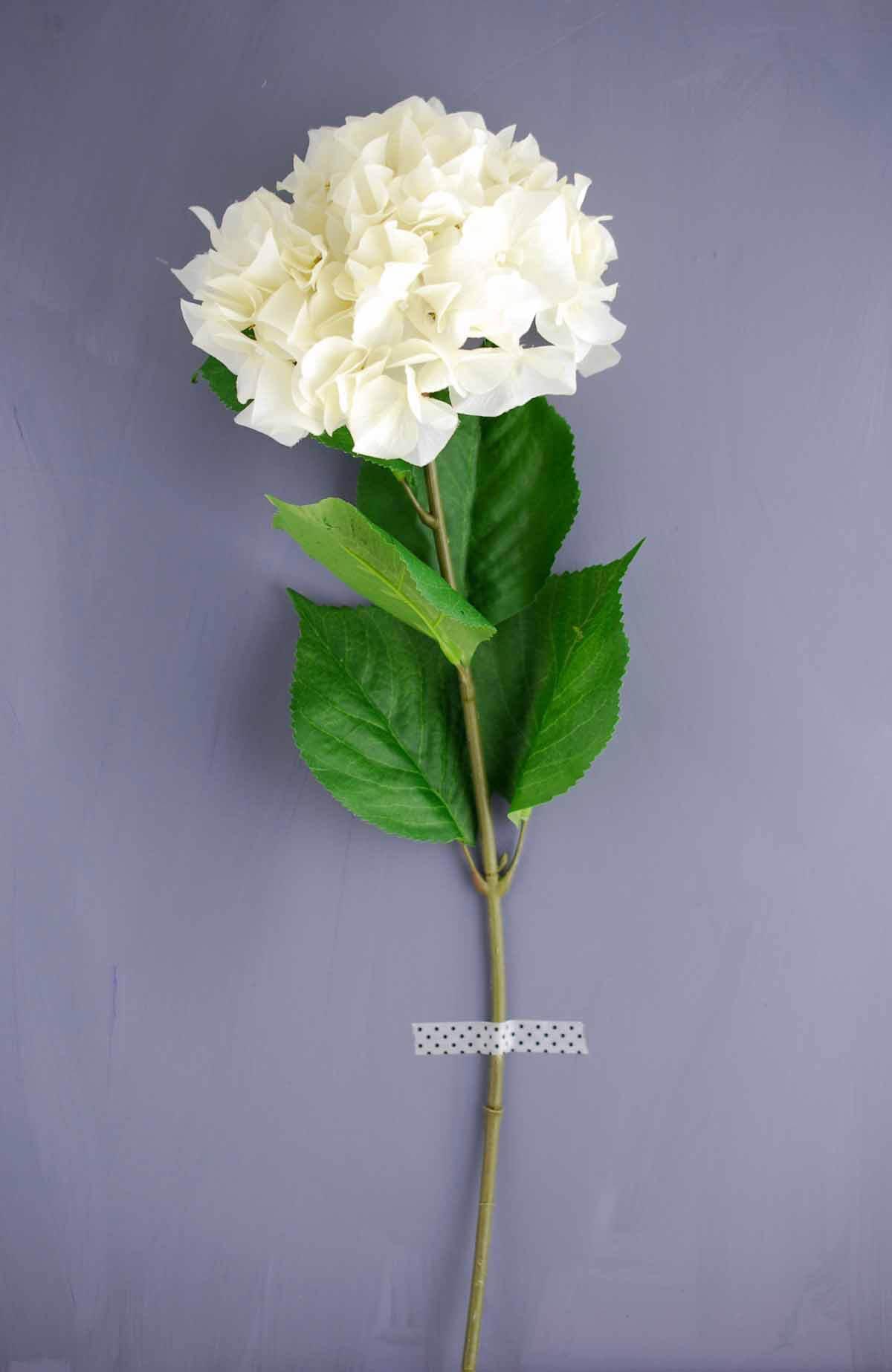 Artificial Ivory White Hydrangea Flowers 7in Bloom