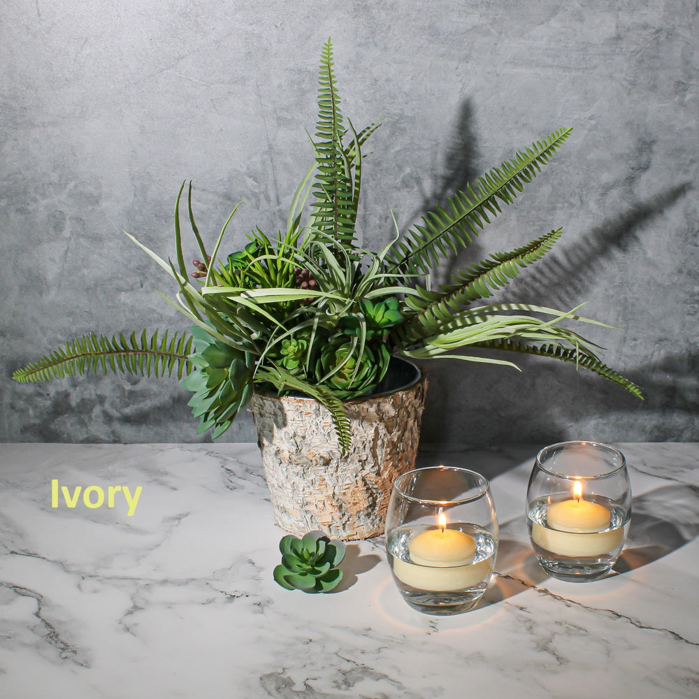 Eastland Grande Hurricane Holders & Richland Floating Candles 2" Set of 24