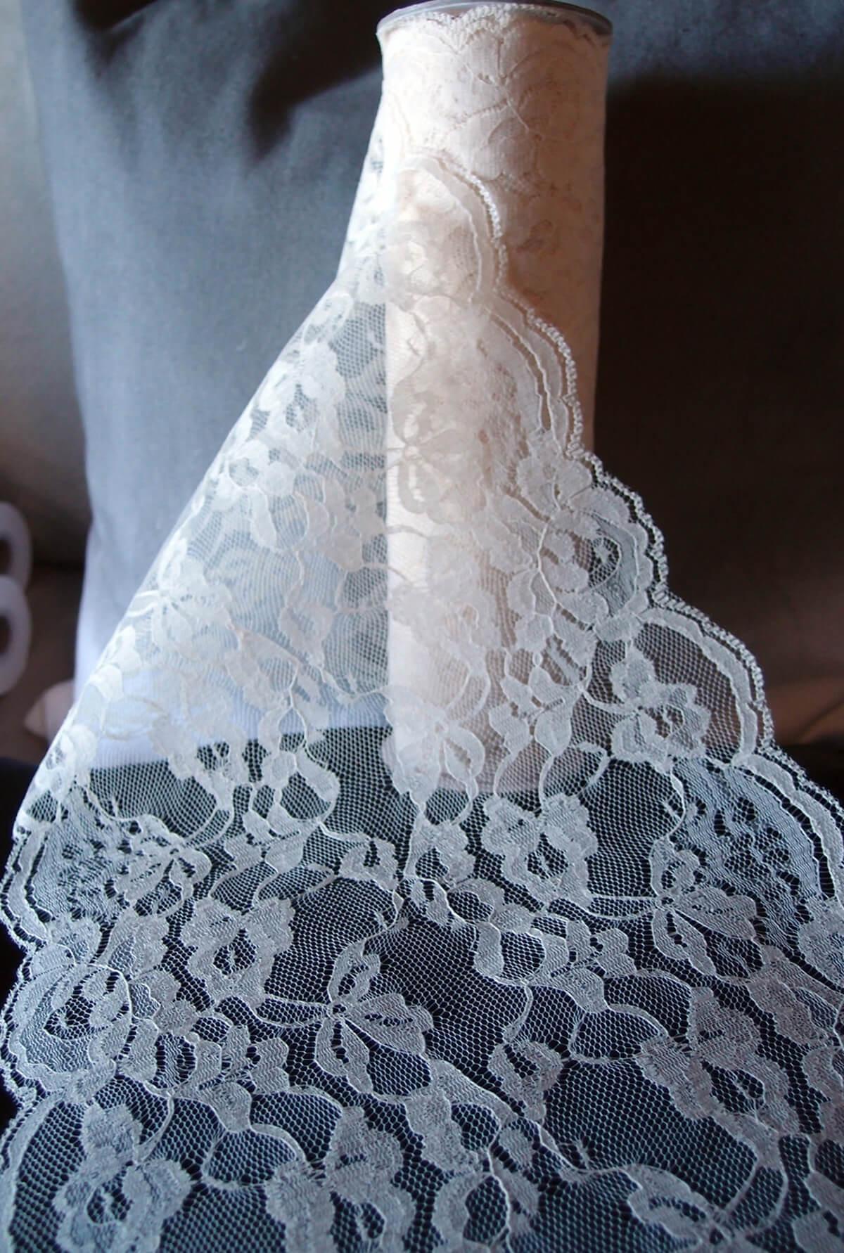 White Chantilly Lace Ribbon Trim 4 Wide x 10 Yards