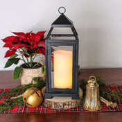 Richland Black Contemporary Metal Lantern with Clear Glass - Large - thumbnail number 4