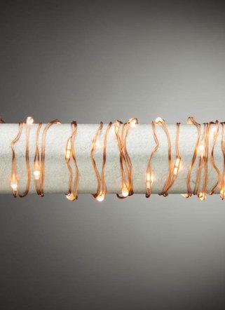30 Light 60" Copper Wire Warm White Battery Operated Indoor LED Micro  Light String Set with Timer