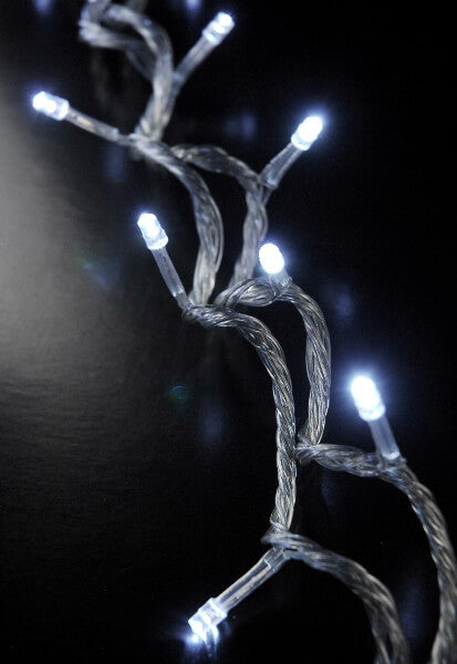 LED String Lights 100ct Clear 28ft, Connect up to 20+ Strands, 8 Functions