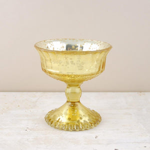 mercury glass compote gold 4 5in