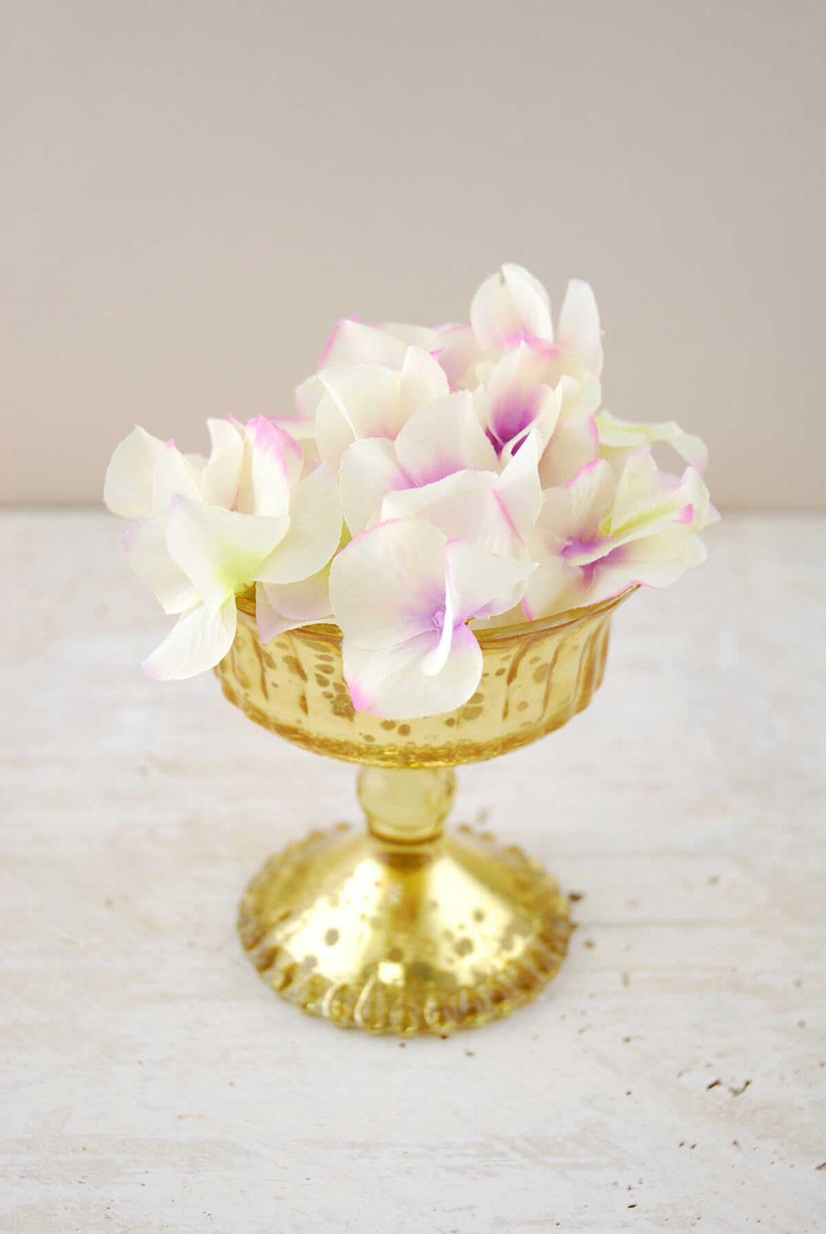 Mercury Glass Compote Gold 4.5in