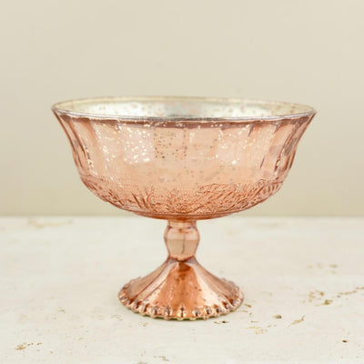 mercury glass compote rose gold 7x5 5in - thumbnail number 2
