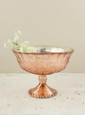 Mercury Glass Compote Rose Gold 7x5.5in - thumbnail number 1