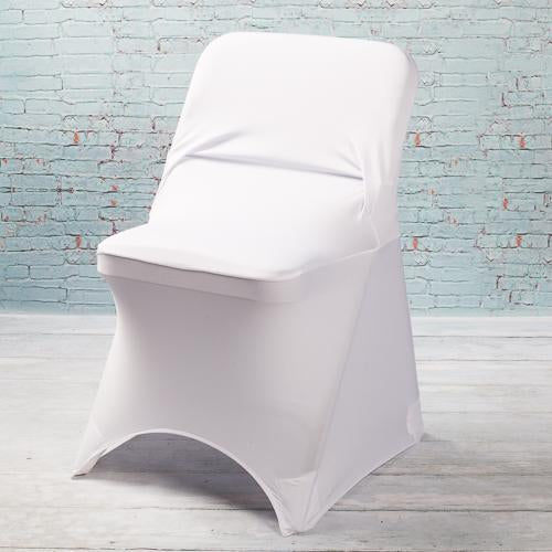 Richland White Spandex Folding Chair Cover Set of 10 - Quick Candles