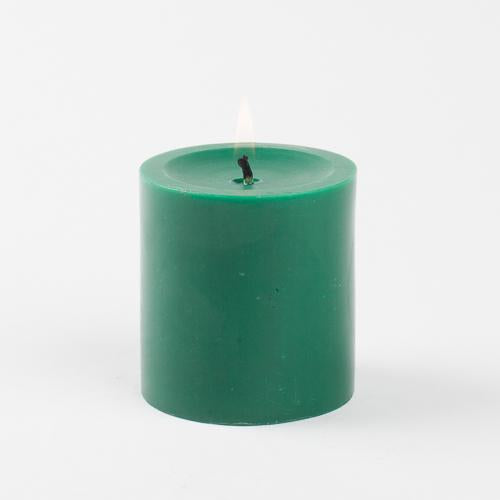 richland pillar candles 3 x3 dark green set of 12