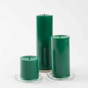 richland pillar candles 3 x9 dark green set of 6