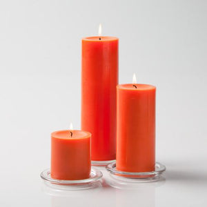 Richland Pillar Candles 3"x3", 3"x6" & 3"x9" Orange Set of 3
