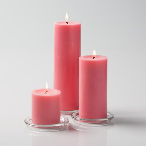 Richland Pillar Candles 3"x3", 3"x6" & 3"x9" Pink Set of 36