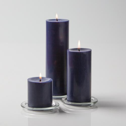 Richland Pillar Candles 3"x3", 3"x6" & 3"x9" Navy Blue Set of 12