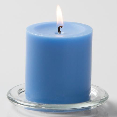 Richland Pillar Candle 3"x3" Light Blue Set of 48