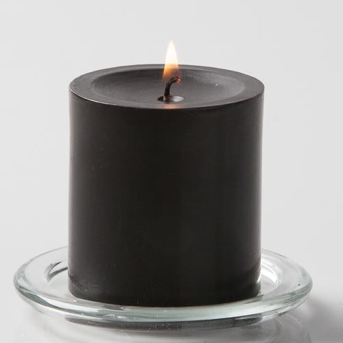 Richland Pillar Candles 3"x3" Black Set of 48