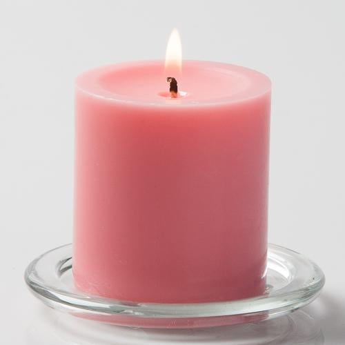 Richland Pillar Candles 3"x3" Pink Set of 48