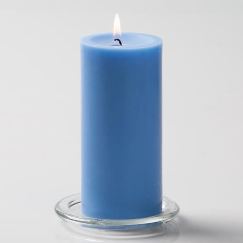 Richland Pillar Candles 3"x6" Light Blue Set of 6