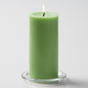 Richland Pillar Candles 3"x6" Green Set of 24