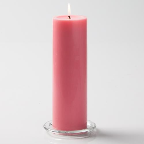 Dusky Pink Pillar Candles, Light Rose Rustic Chunky Church Candle, 9 Sizes