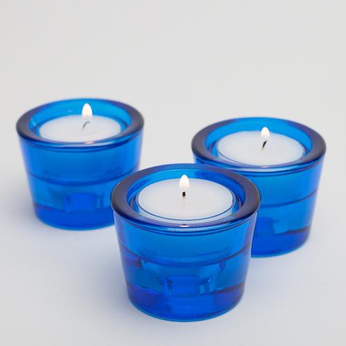 richland multi use tealight and taper holder blue set of 12