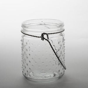 Eastland 5.1" Hanging Dotted Glass Jar with Handle Set of 12