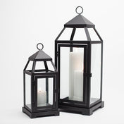 richland black contemporary metal lantern with clear glasses large - thumbnail number 7