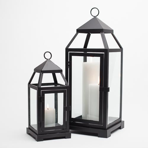 richland black contemporary metal lantern with clear glasses large - thumbnail number 7