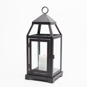 richland black contemporary metal lantern with clear glasses small - thumbnail number 7