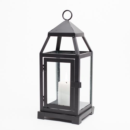 richland black contemporary metal lantern with clear glasses small - thumbnail number 7