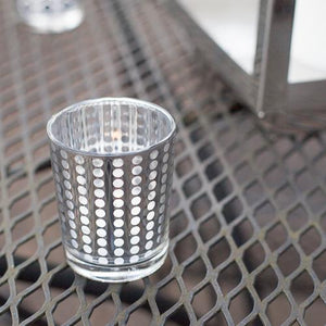 Richland Silver Dotted Glass Holder – Small Set of 12