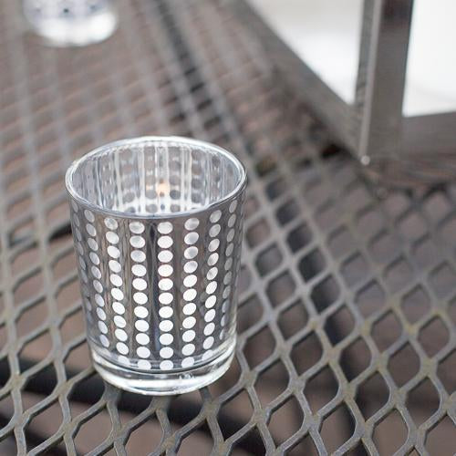 Richland Silver Dotted Glass Holder – Small Set of 72