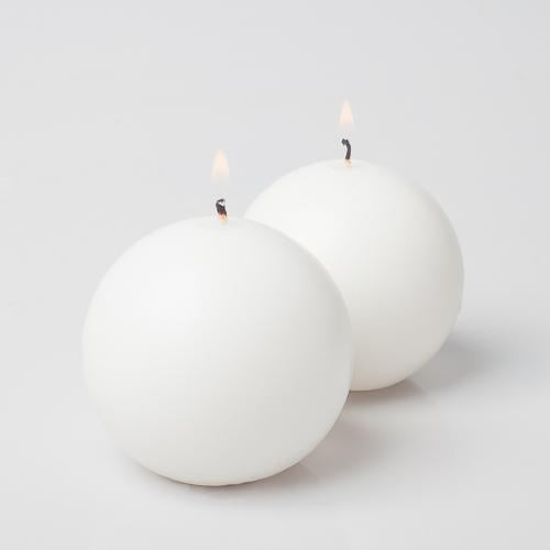 Richland Sphere Candle 3" White Set of 12