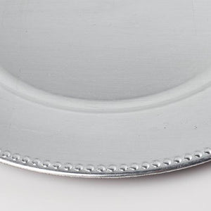 richland beaded charger plate 13 silver set of 24