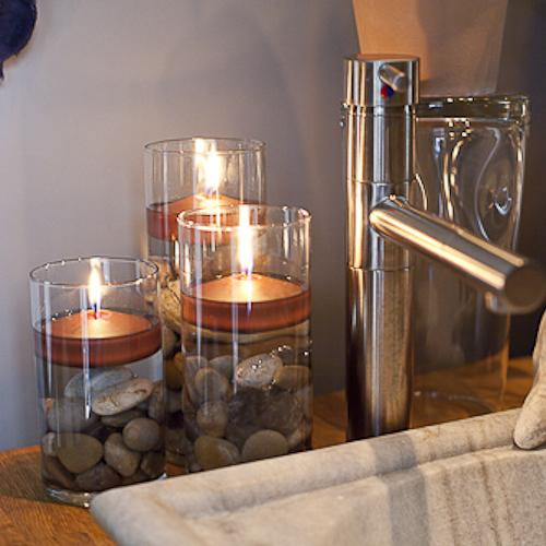 richland floating candles 3 brown set of 72