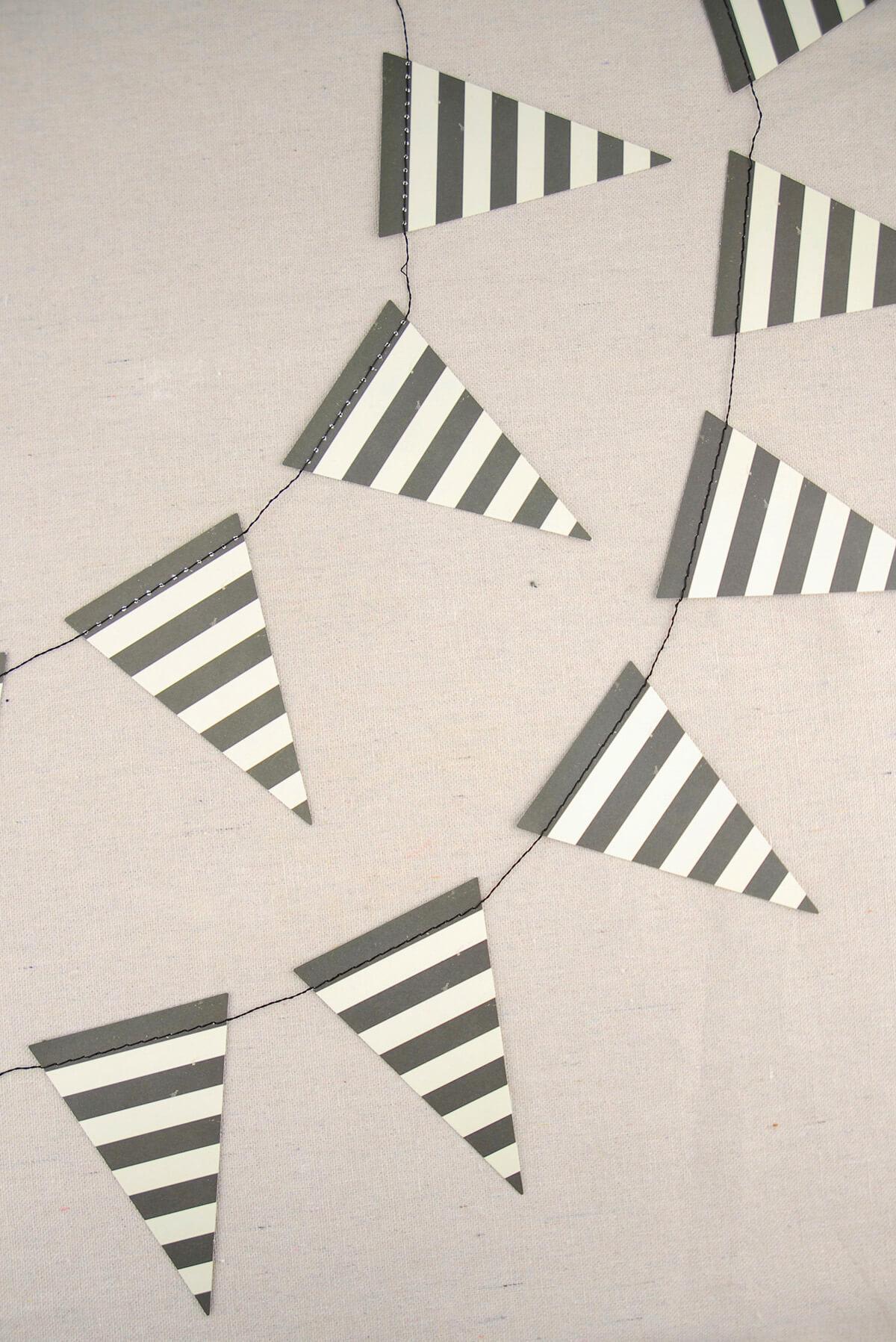 black white 8 foot striped mini banner party decoration