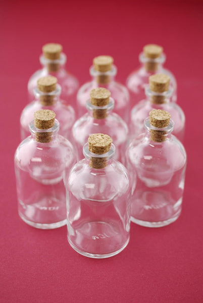 cute mini glass bottle with corks