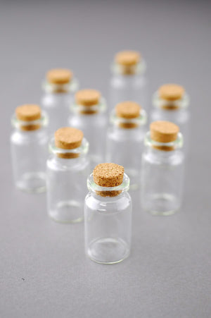 mini glass bottles with cork 7ml 1 5in pack of 12