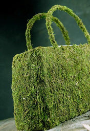 natural preserved moss 12in purse with liner - thumbnail number 1