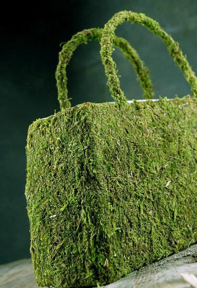 Natural Preserved Moss Purse Planter 10.5"