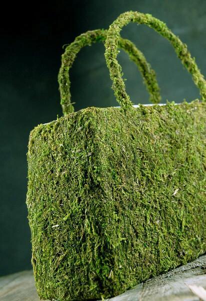 natural preserved moss 12in purse with liner - thumbnail number 1
