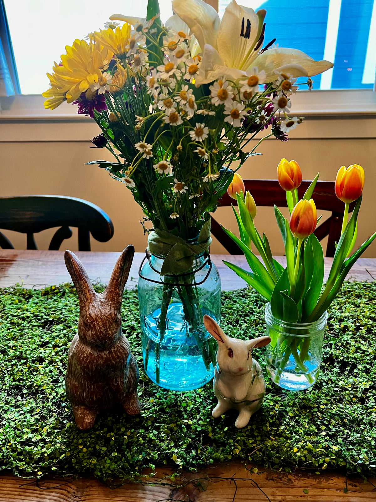 Faux Moss Leaf and Twig Mat 16x36