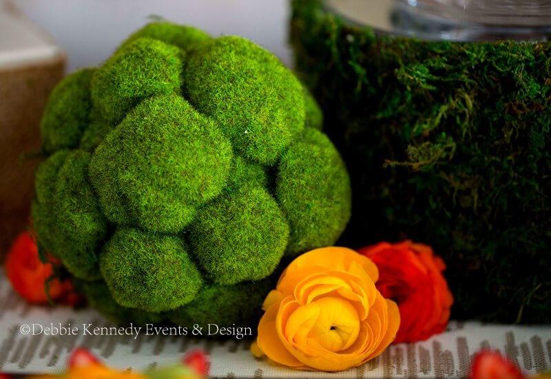 Natural Green Faux Moss Ball Decorative Bowl Filler - Set of 3 in