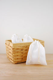 muslin favor bags white 5x7in pack of 12 - thumbnail number 2